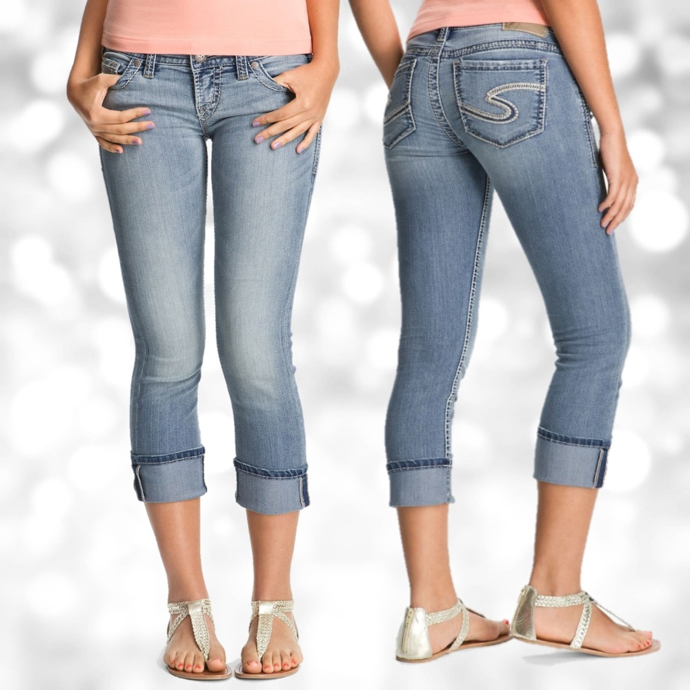 SILVER Santorini Crop Jeans size 28 B15.3